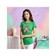 thumbnail image 2 of Playera de Mujer con Conejita Chic – Estampado Divertido y Colorido Color Verde Talla Grande Marca Emil SaEs, 2 of 4