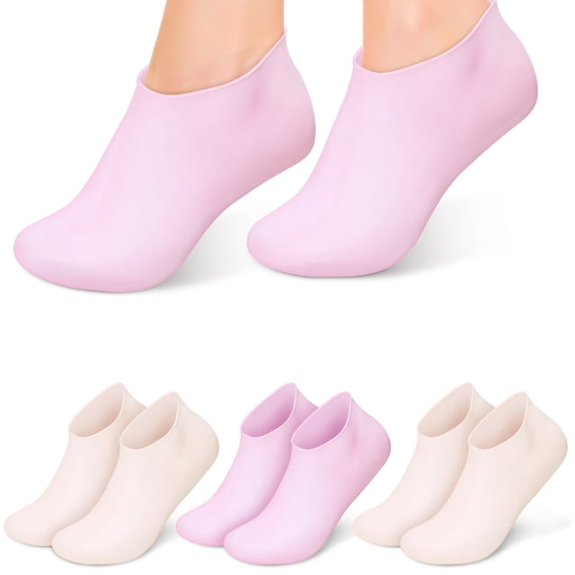 4 pares de calcetines de silicona calcetines hidratantes calcetines de silicona para pies calcetines hidratantes calcetines de belleza para mujeres