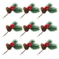 thumbnail image 3 of 20 Pcs Christmas Pine Tree Branches Lifelike Berries and Pine Cones Decoration, 3 of 7