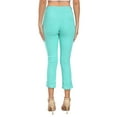 thumbnail image 3 of HDE Pull On Capri Pants For Women with Pockets Elastic Waist Cropped Pants Turquoise - L, 3 of 7