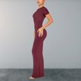 thumbnail image 3 of Camisa de cuello redondo para mujer Vestido largo Vestido largo ajustado para mujer Ropa de fiesta ajustada FLhrweasw Nuevo, 3 of 8