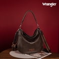 thumbnail image 4 of Wrangler Hobo Bags Large Crossbody Bags for Women Shoulder Purses with Striped Cotton Straps, Coffee, 4 of 7