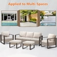 thumbnail image 6 of Meetleisure 5-Piece Outdoor Wicker Patio Furniture Set with A 3-Seat Sofa Couch, Two Armchairs and Two Wicker Ottomans,Beige, 6 of 6