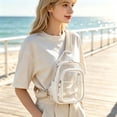 thumbnail image 3 of Clear Travel Shoulder Bag Waterproof Lightweight Transparent Messenger Crossbody Bag, Secure Zipper For Everyday Hands-Free Use, 3 of 4