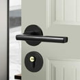 thumbnail image 5 of Levier de Poignée de Porte Simple, Poignée de Porte Noire BB WC PZ Design Poignée de Porte Intérieure Poignée de Porte en Aluminium avec un Design Rond Mince et Contemporain, 5 of 5