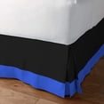 thumbnail image 2 of D.N.G. BEDDINGS Luxury 1 Piece Split Corner Two Tone Tailored Bed Skirt, Olympic Queen Size 6 Inch Deep Pocket, 800 Thread Count, 100% Egyptian Cotton, Solid Black/Royal Blue Color., 2 of 3