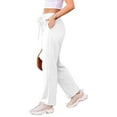 thumbnail image 3 of Women'S Wide Leg Sweatpants High Waisted Baggy Interior Drawstring Sweatpants Straight Leg Sweat Pants White M, 3 of 7