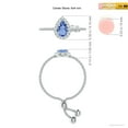 thumbnail image 4 of ANGARA Natural Pear-Shaped Tanzanite Halo Bolo Ring in 14K White Gold for Women (Size-6x4mm) | December Birthstone, Birthday, Anniversary, Jewelry Gift for Women | Natural Tanzanite Ring, 4 of 8