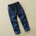 thumbnail image 2 of Staki Jeans for Kids Boys Baggy Jeans Straight Wide Leg Cargo Jeans Casual Elastic Waist Loose Fit Denim Pants Y2K Streetwear(Blue,7-8 Years), 2 of 9