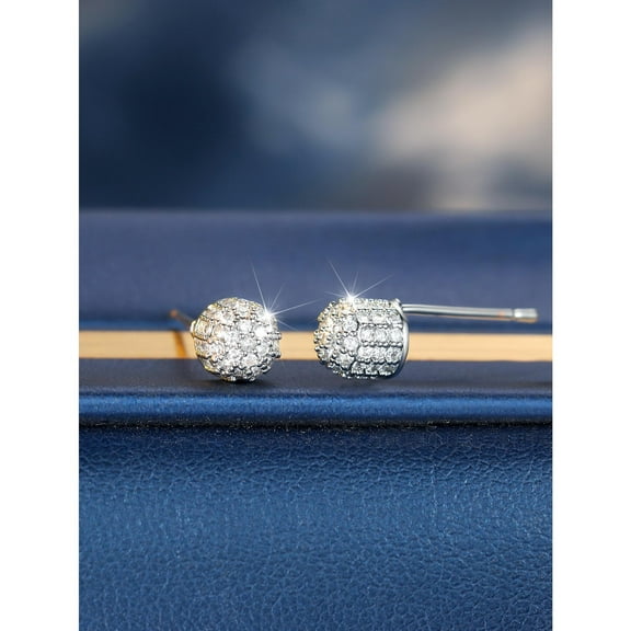 LINXIQIN 925 Sterling Silver Stud Earrings Birth Cubic Zircon Fashion Jewelry For Women