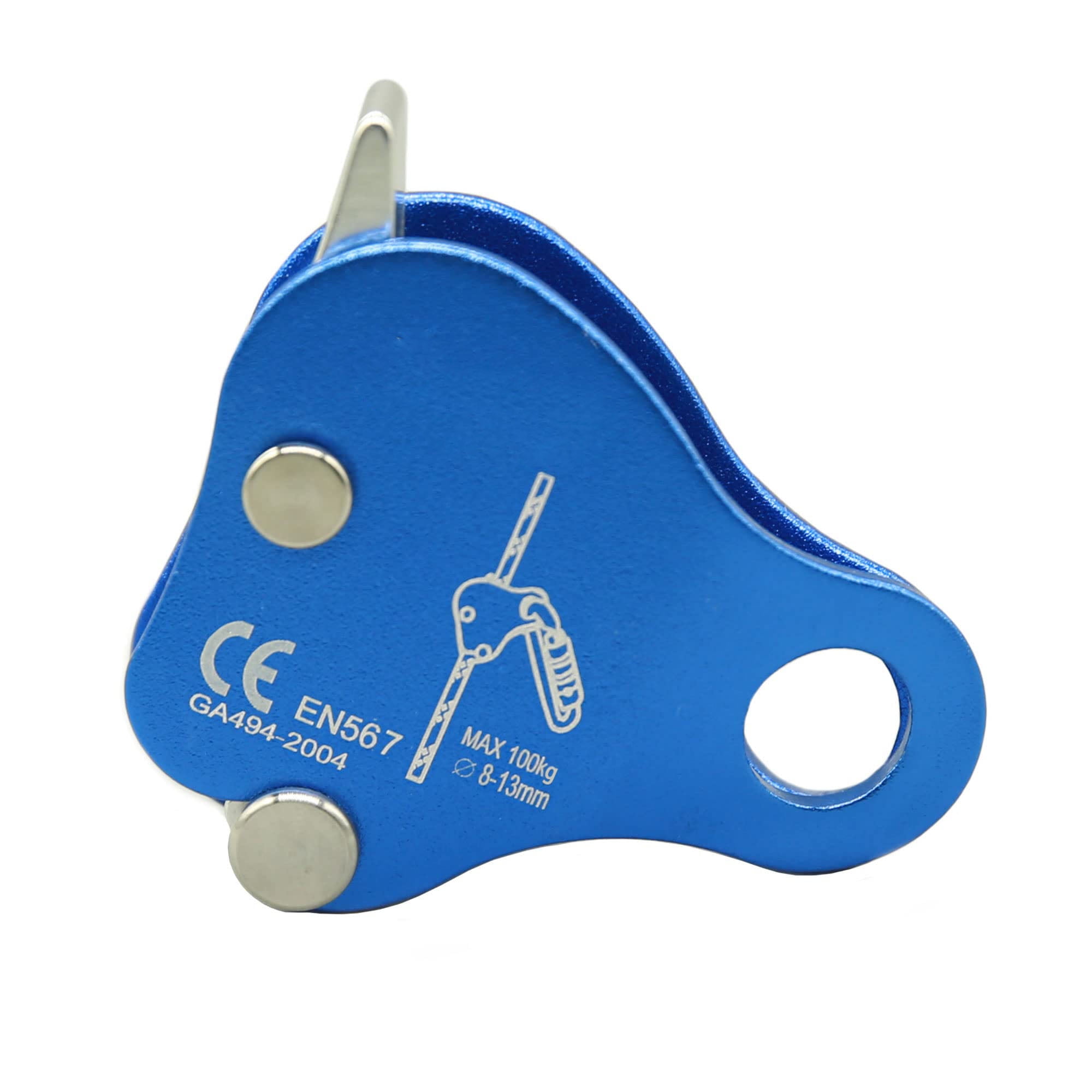 Climbing Fall Protection Belay Device Ascender Protect Aluminum Magnesium Alloy Climbing Ascent Rope Grip Clamp for Mountaineering Rock Climbing Downhill Operations and Rescue