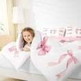 thumbnail image 4 of Manfei Cute Bow Girl 3 Pieces Queen Comforter Set,Dreamy Princess Ultra Soft Bedding Sets,Kawaii Ribbon Bow Knot Bedding Comforter Set Breathable,Luxury Bedroom Decor,Reversible, 4 of 8