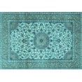 thumbnail image 1 of Ahgly Company Indoor Rectangle Persian Light Blue Traditional Area Rugs, 7' x 10', 1 of 4
