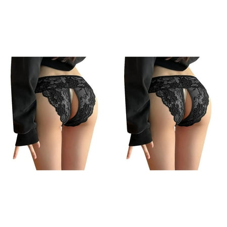 2 Pack Womens Lace Panties Plus Size Maternity Underwear Over The Belly 3X Thong Low Rise Cotton Underwear for Women High Waist Underwear Cutout Lace Bikini Sm