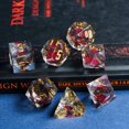 thumbnail image 4 of Cusdie Sharp Edges DND Dice, Liquid Core Quicksand Dice, 7 PCs D&D Dice, Handcrafted Polyhedral Dice Set, for TTRPG Role Playing Game Pathfinder, 4 of 5