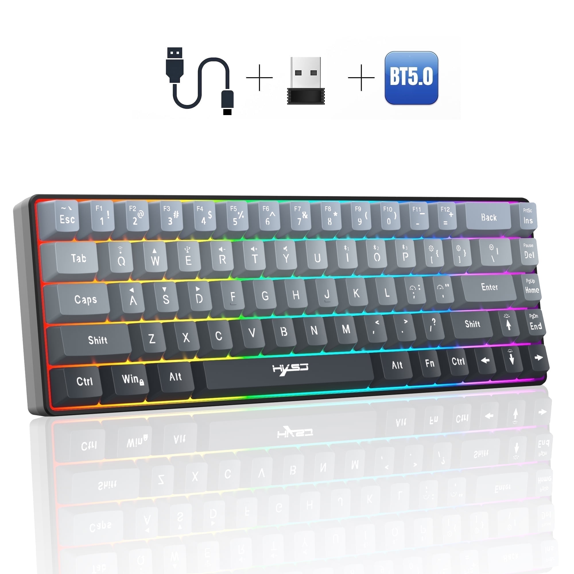 Magic-Refiner K68 60% Wireless Mechanical Keyboard, Bluetooth 5.0