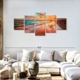 thumbnail image 2 of Elephant Stock Colorful Beach Scene Wall Art - Horizontal Multi Panel Canvas - Living Room Wall Decor - Beach Multi Panel - Brown And Orange Decor - 68" x 30", 2 of 8