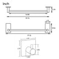 thumbnail image 5 of YIGII 16-Inch Towel Bar - Self Adhesive Bathroom Towel Holder with 2 Packs Towel Hooks, Stainless Steel Bathroom Hardware Accessory Kit, No Drilling, 5 of 5