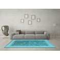 thumbnail image 3 of Ahgly Company Indoor Square Oriental Light Blue Industrial Area Rugs, 3' Square, 3 of 4