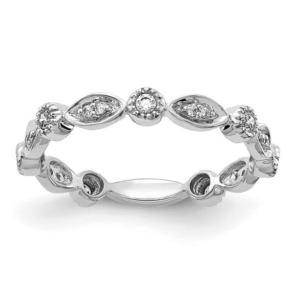 Auriga Fine Jewelry 14K White Gold Diamond Fancy Band for Women Size 7