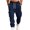 Navy, variant on Men’s Casual Drawstring Waist Cargo Jogger Pants with Side Pockets and Elastic Cuffs Athletic Fit Track Bottoms