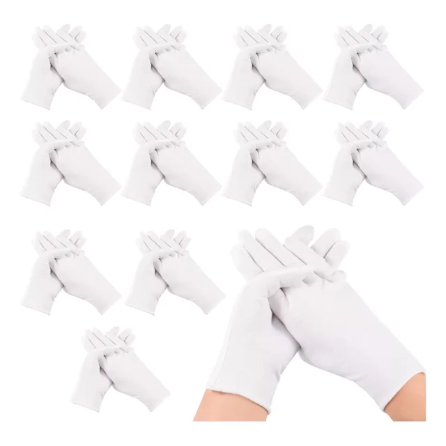 20 Pares Guantes Blanco De Algodón Para Monedas, Joyería