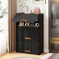 thumbnail image 6 of Tomnk 6-Tier Shoe Rack with Dustproof Cover, Portable Nonwoven Fabric Shoe Storage Shelf for Closet, Hallway, Bedroom, Entryway, Black, 6 of 8
