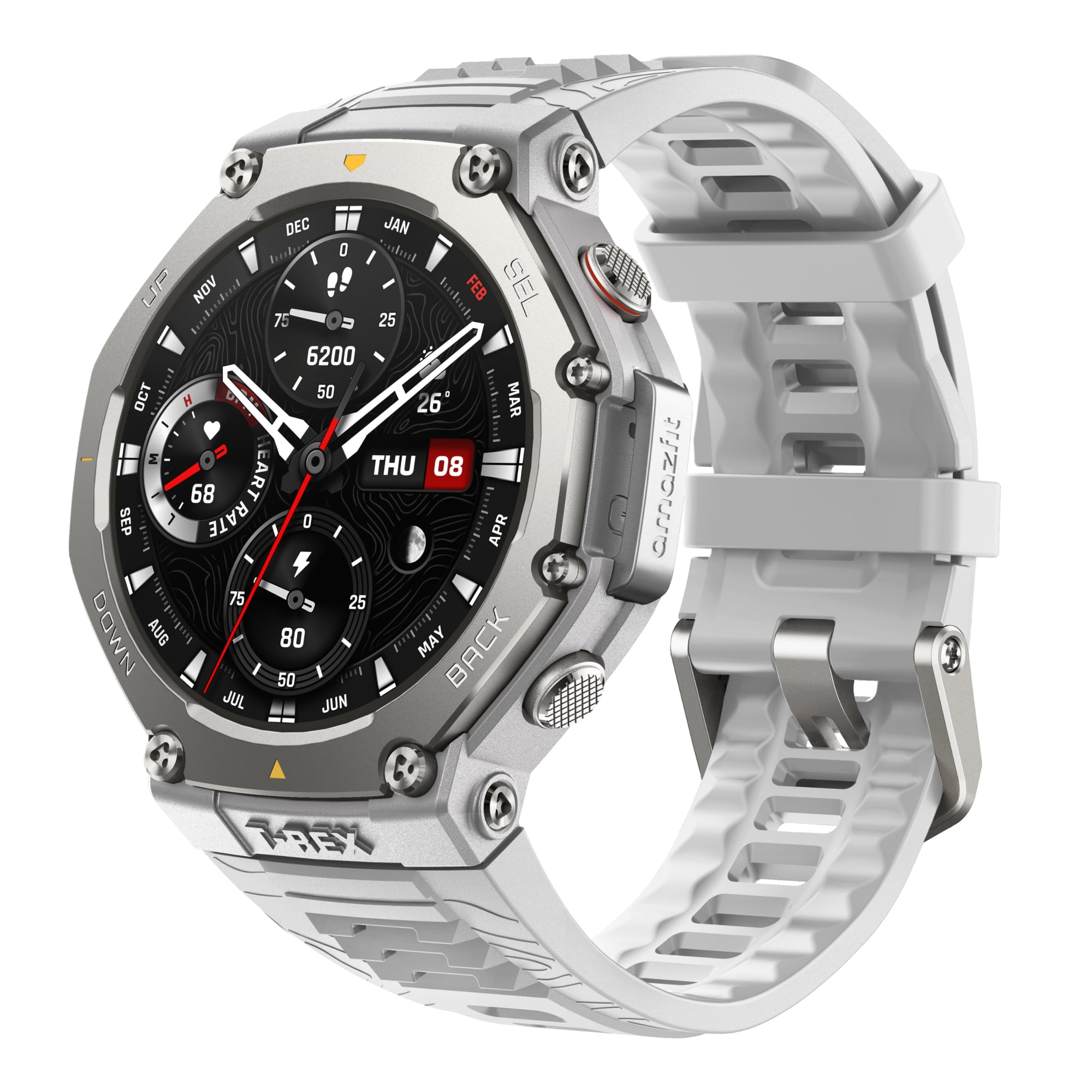 Amazfit T-Rex 3 Rugged Military Smart Watch 48mm, GPS (with Privacy), Offline Maps, Long Battery Life,328 Feet Water-Resistant, 170 Fitness/Sport Modes, AI, Voice Control, for Android or iPhone, Gray