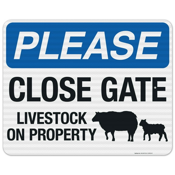 Please Close Gate Livestock On Property Sign,