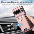 thumbnail image 2 of Dteck for Google Pixel 9 Pro XL Case with Detachable Wallet Credit Card Holder, 2-in-1 Shockproof Magnteic Ring Stand PU Leather Case for Women for Men, Pink, 2 of 8