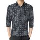 thumbnail image 1 of Camisas Para Hombre Camisa de manga de siete con estampado de solapa de ajuste delgado de moda casual para hombre (Navy, 3XL), 1 of 6