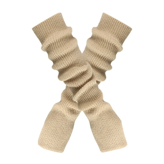 Long Knitted Arm Warmers for Winter Warmth Fingerless Design with Thumb Hole Comfortable Soft Stretchable Textured Fabric