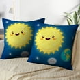 thumbnail image 3 of LALILO Throw Pillow Covers Cute Earth Moon And Sun Planet Cushion Cover 18" x 18", 2 Pack, 3 of 6