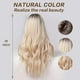 thumbnail image 4 of Pelucas rubias de 26 pulgadas de largo para mujer, pelo sintético natural, peluca rubia ombre con raíces oscuras, peluca sintética, pelucas onduladas sueltas, resistentes al calor, 4 of 5