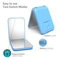 thumbnail image 6 of Compact Mirror with Light, LED Compact Travel Makeup Mirror, 1X/3X Magnification Lighted Pocket Mirror, 2-Sided, Portable, Folding, Handheld, Small Compact Mirror for Purses, Blue, 6 of 6