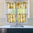 thumbnail image 3 of Vintage Floral Farmhouse Curtains 24" Short - 3 Panel Boho Country Set with Rustic Wildflowers, Rod Pocket, 3 of 6