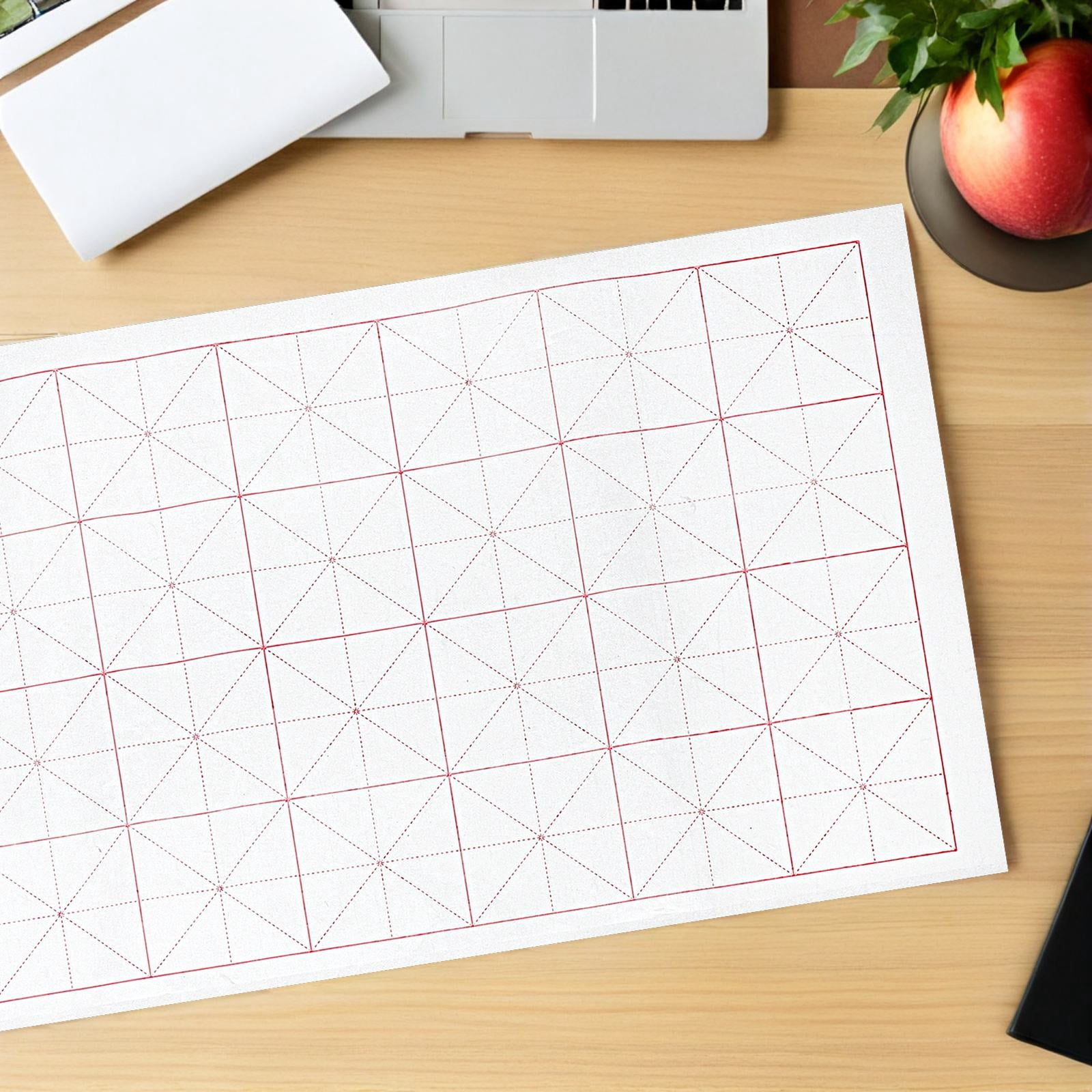 OUNONA Chinese Xuan Paper Semi- Grid Sheets for Daily Practice and Artistic Writing