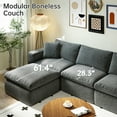 thumbnail image 4 of 10x6 Feet Boneless Sectional Couch, Convertible L-Shaped Cloud Sofa, 3 Seater Modular Memory Foam Couch for Medium Room (Grey, Left Facing Chaise), 4 of 9