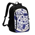 thumbnail image 1 of Easygdp Blue And White Porcelain Pattern Mochila para Laptop de Viaje con Puerto USB, Mochila para Laptop con Puerto de Carga USB para Mujeres y Hombres, 1 of 7