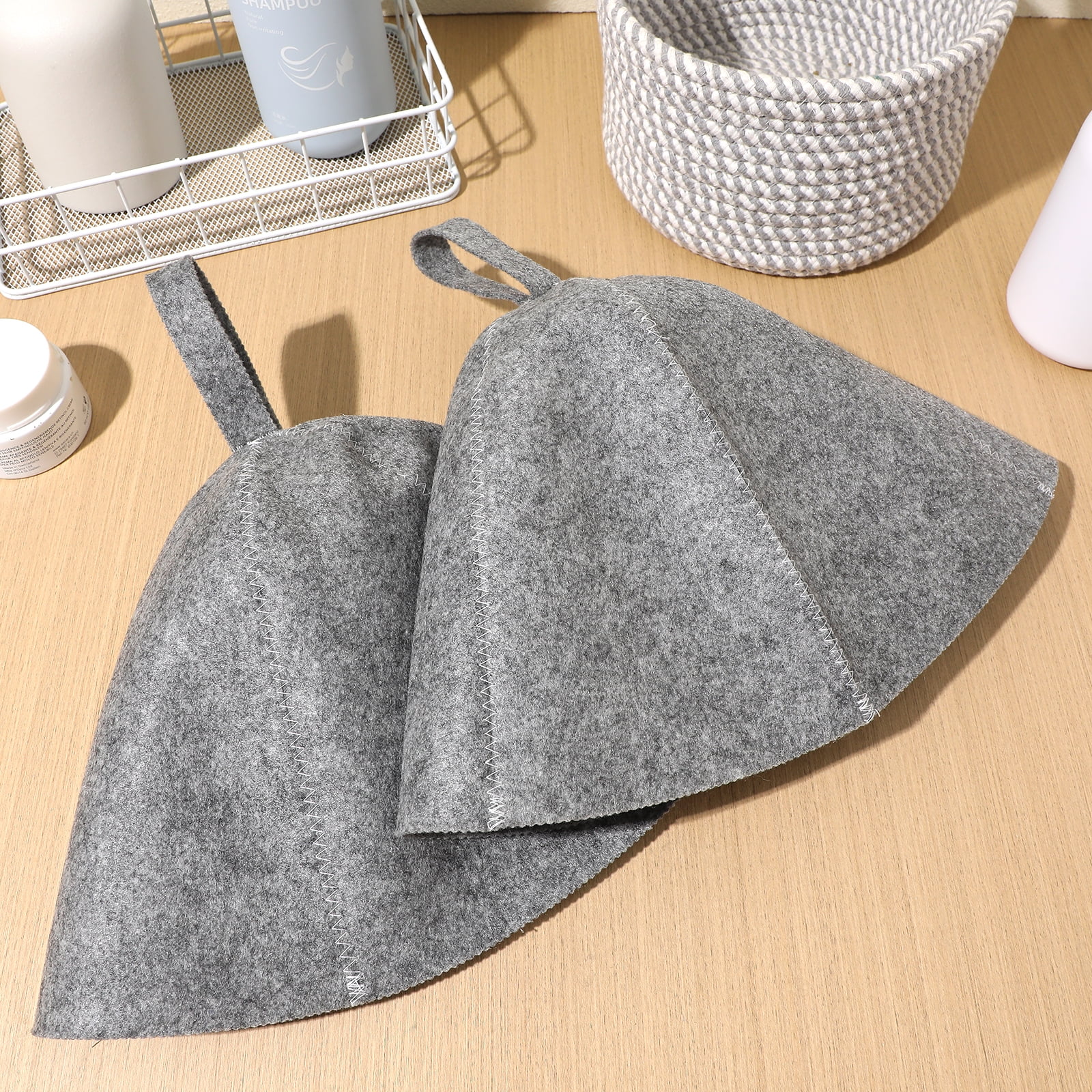 10pcs Felt Sauna Hat Thickened Comfortable Shower Hat Lightweight Indoor Sauna Supply Comfort Cap Replacement Bathing Cap