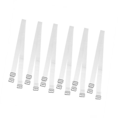 

Unique Bargains 3Pairs Clear Bra Strap Stainless Steel Hook Shoulder Strap ABS 18mm