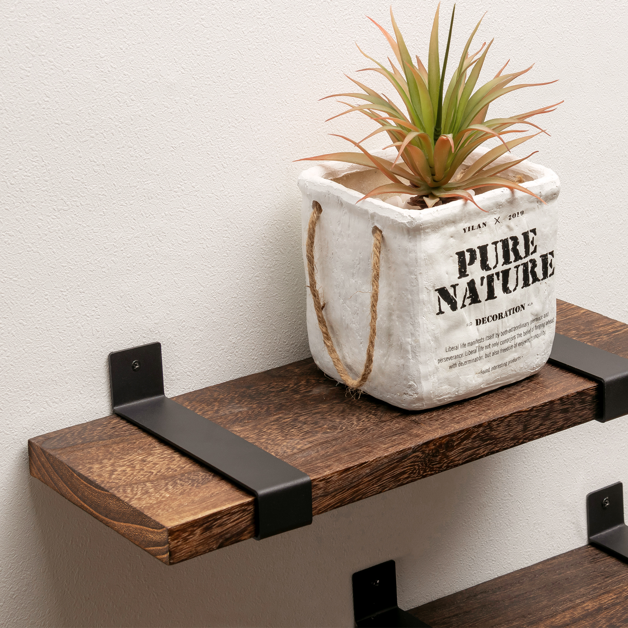 Lavievert Floating Shelves Wall Mounted, Rustic Wood Wall Storage Shelves for Bedroom, Living Room, Bathroom, Kitchen, Office - Set of 3