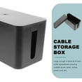 thumbnail image 3 of Power Strip Cable Management Box Organizer Plastic Cable Storage Case for Desk TV Computer USB Hub - Size S(Black), 3 of 5