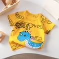 thumbnail image 2 of Ulanda Kids T-Shirt Cotton Boys Short Sleeve Tee Cartoon Graphic Top for Toddler Baby Boy Casual Summer (Yellow, 2-3 Years), 2 of 3