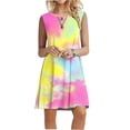 thumbnail image 2 of RKSTN Robes d'Été pour Femmes Col Rond Sans Manches Mini Robe Imprimée Décontractée, 2 of 6