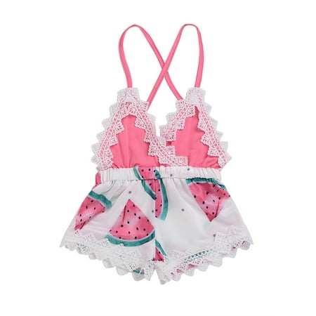 

VIKING GLORY Newborn Toddler Baby Girl Romper Lace Jumpsuit Outfit Watermelon Summer Clothes