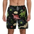 thumbnail image 2 of Picia Cute Dinosaurs pattern Mens Swim Trunks with Compression Liner Stretch Beach Shorts Quick Dry with Zipper Pockets No-Chafing Board Shorts-Large, 2 of 9