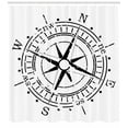 thumbnail image 3 of Ambesonne Compass Shower Curtain, Monochrome Simplistic, 69"Wx75"L, Charcoal Grey and White, 3 of 3