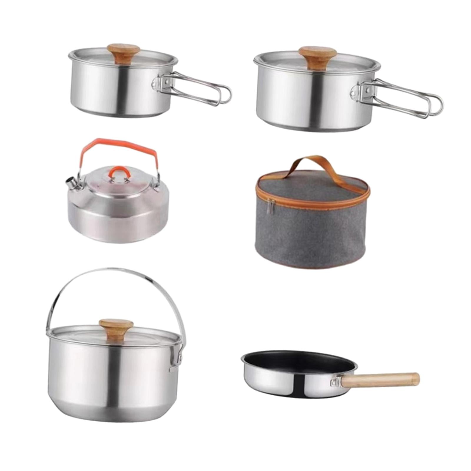Nishiyuenyi Camping Cookware Kit Cooking Set Lightweight Frying Pan Outdoor Pot Cookset for with kettle