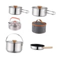 thumbnail image 2 of Camping Cookware Cooking Set Nonstick with Storage Bag Utensils Outdoor Pot with kettle, 2 of 9